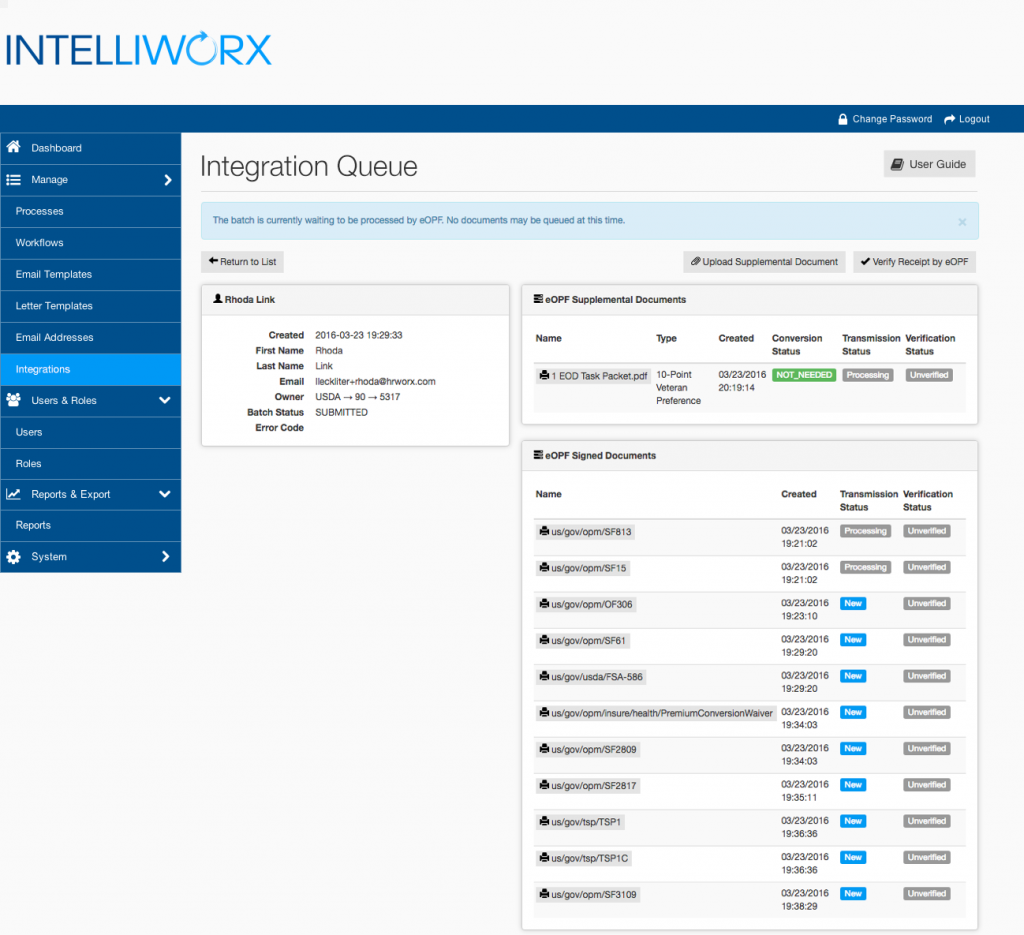 Intelliworx Integration Queue - Integration Services