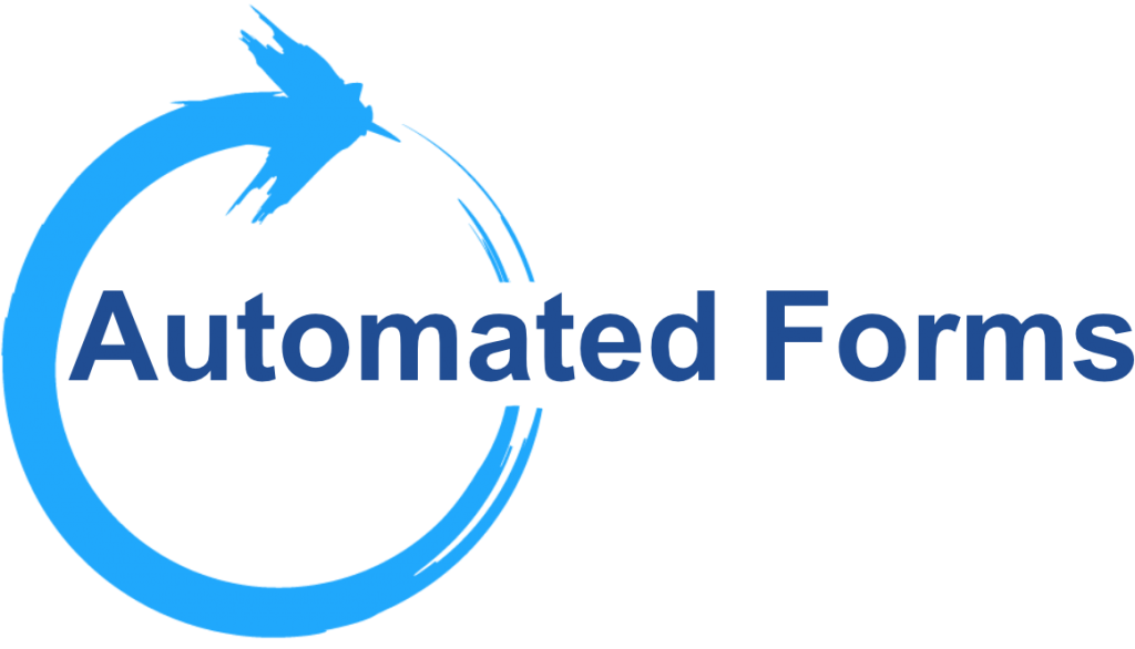 Automated forms graphic with large O in circle
