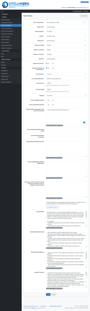 Healthcare provider job details are generated by our trained AI and then customized by the Recruiter or HR.