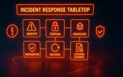Neon incident response workflow ending in lessons learned, a model for turning government IT project failure into learning