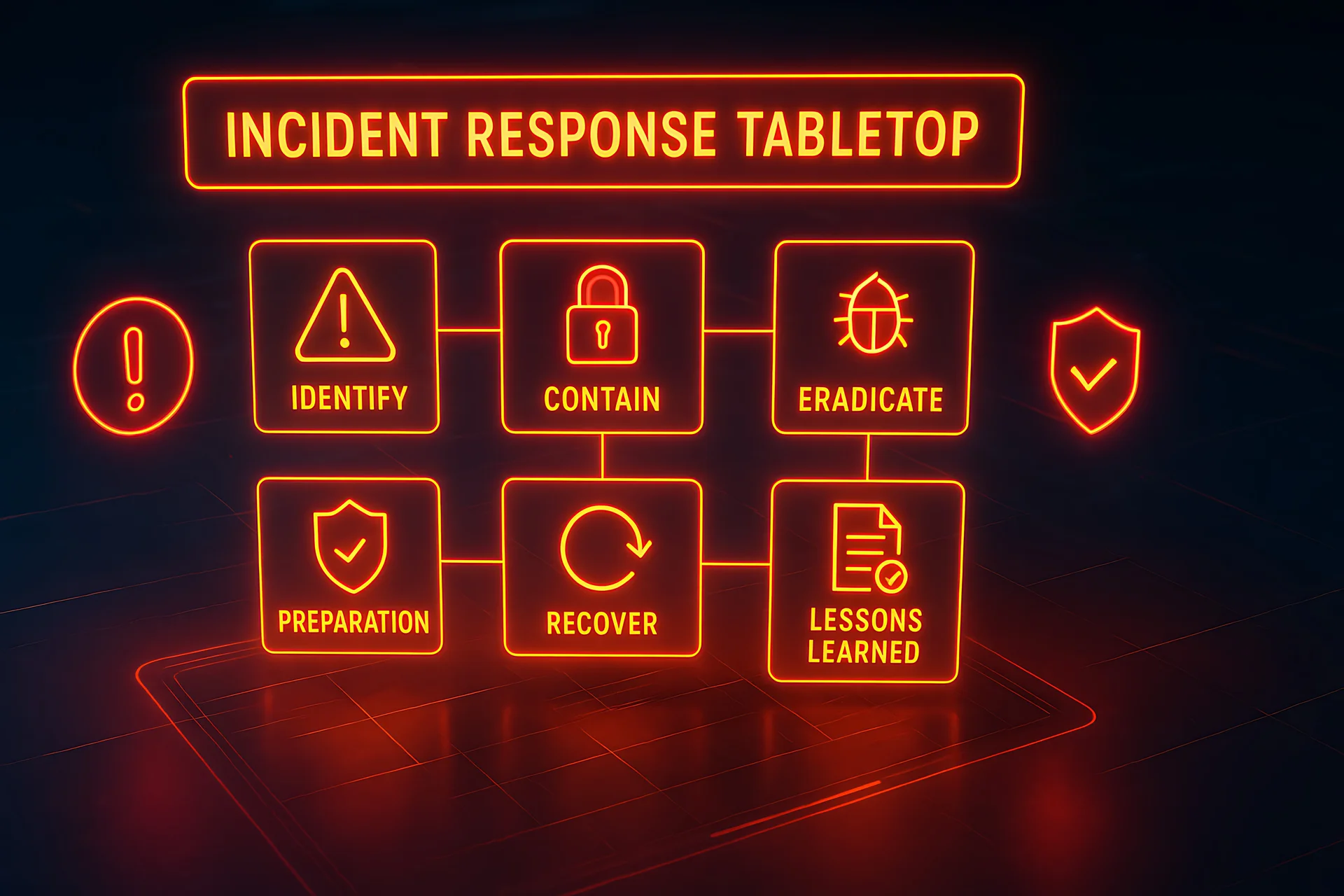 Neon incident response workflow ending in lessons learned, a model for turning government IT project failure into learning